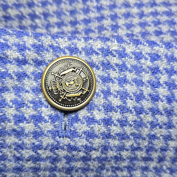  Lands' End Wool Houndstooth Crest Button Pocket Lined Jacket Blazer NWOT - Picture 2 of 14